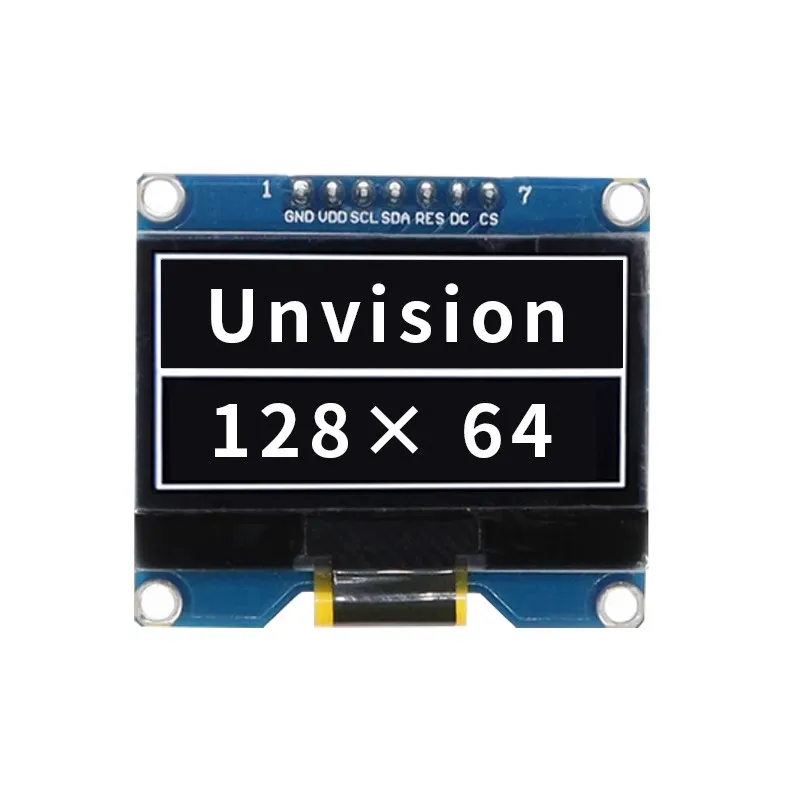 OLED 디스플레이 모듈, 화이트 블루 IC 유닛, SSD1306 SPI 인터페이스 호환, 1.54 인치, 4 핀, 7 핀, 128x64