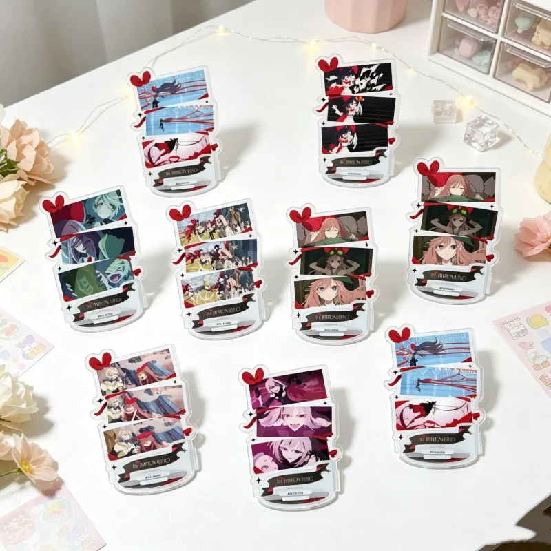 2026 Anime THE RIBBON HERO Rectangle Acrylic Stand Figure Keychain 15CM Desktop Ornament Sapphire/Pine/Velvet Holiday Gifts