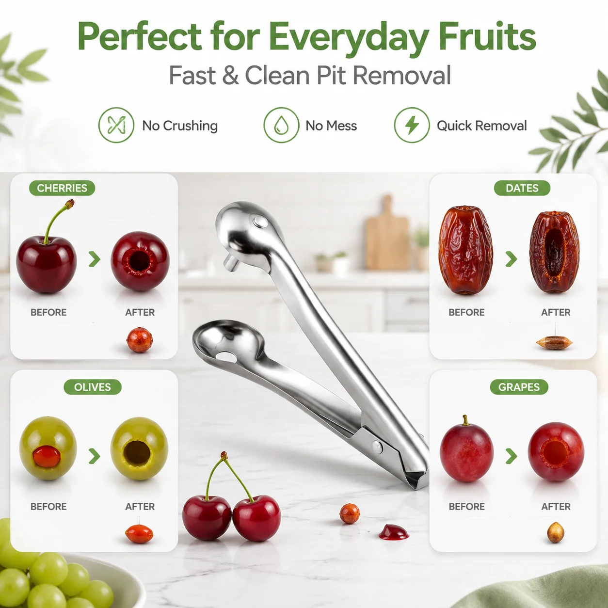 Stainless Steel Jujube Corer Hawthorn Corer Household Cherry Carrion Picker Kitchen Tool Cut Fruit Kitchen Accessories  JJ2363