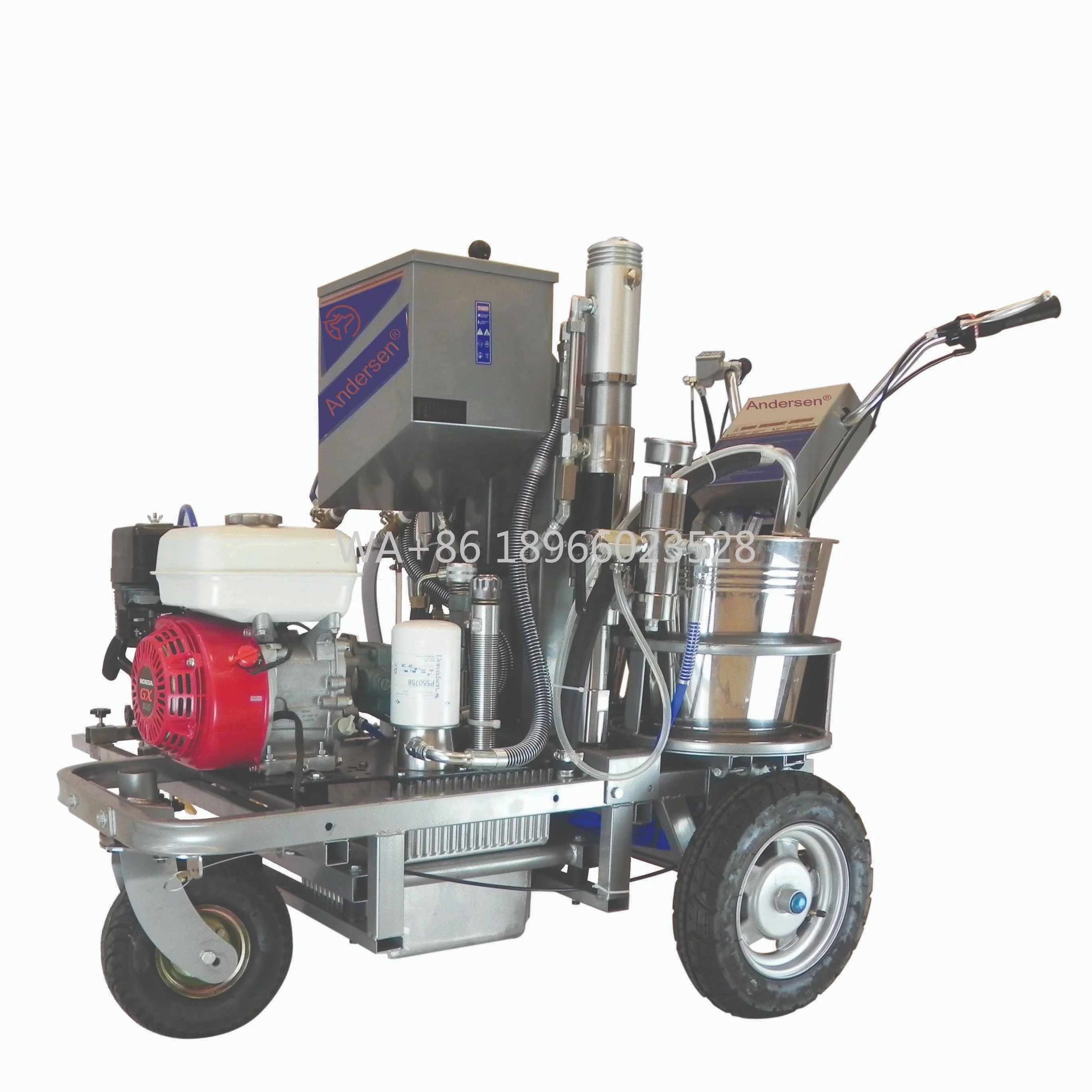 Nuova macchina automatica per la marcatura stradale fredda con supporto per perline sciolte in vetro con pompa e motore per una efficiente marcatura di linee di verniciatura