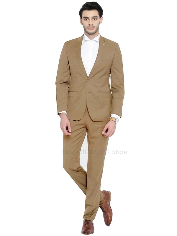 2-częściowe eleganckie smokingi ślubne garnitury Slim Fit pan młody dla mężczyzn garnitur pana młodego męski formalny biznes (kurtka + spodnie)