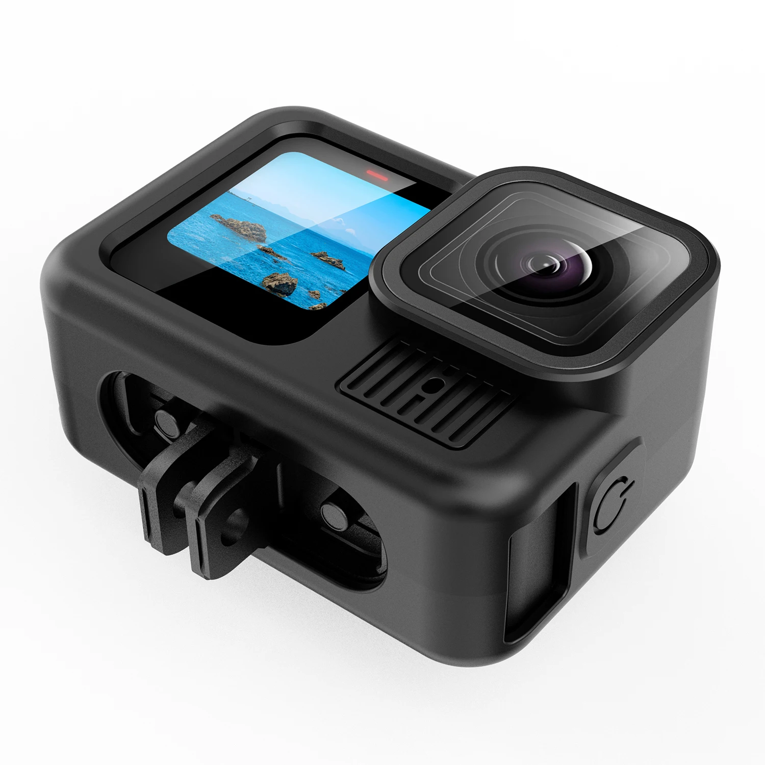 For GoPro Hero 13 Black Accessories Silicone Case Protective Soft Rubber with Side Cover Tempered Glass Screen Lens Protector