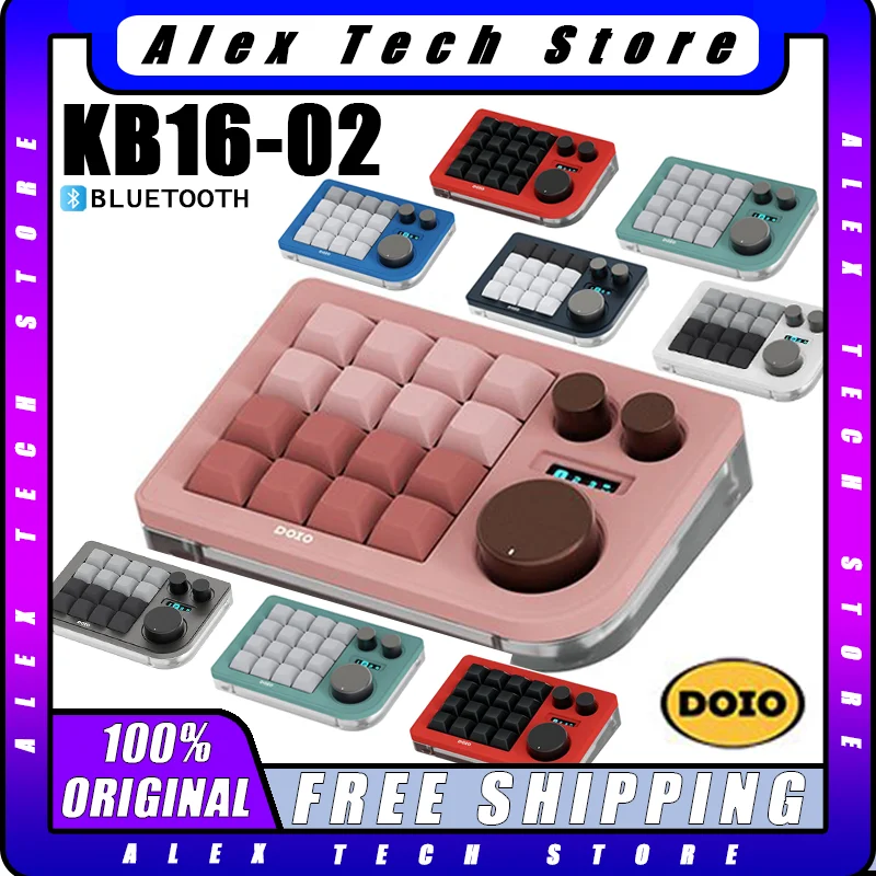

DOIO Kb16b-02 механическая клавиатура с 16 клавишами горячей замены на заказ Bluetooth Rgb подсветка Беспроводная Двухрежимная портативная дизайнерская клавиатура