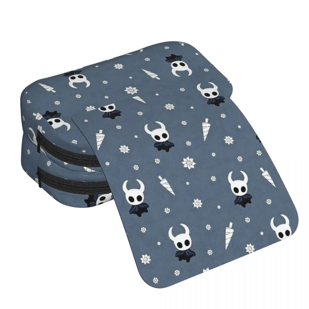 Double Clamshell Pen Case Hollow Knights Silksongs Pencilcases Pen for Student Bag Students School Zipper Accessories