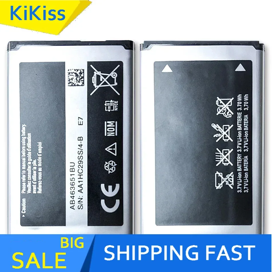 Battery For Samsung GT-C3060R/C3222/C3322/C3530/S5600/S5610/S7070/SGH-L700/L750/P220/P260 (AB463651BE/AB463651BU/AB463651BA)