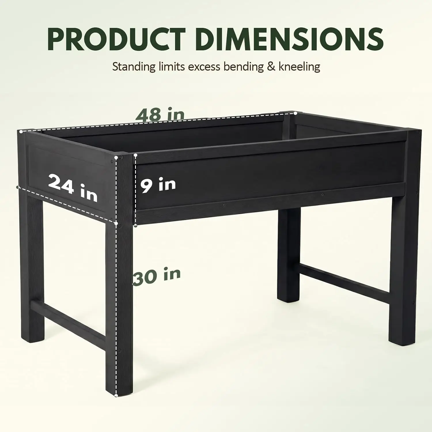 Raised Garden Bed with Legs, 48