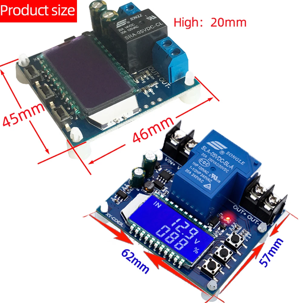 30A Battery Charging Discharge Control Module CD60L 10A/CD63L Full Power-off DC Under-voltage Power-off Protection Module 6-60V