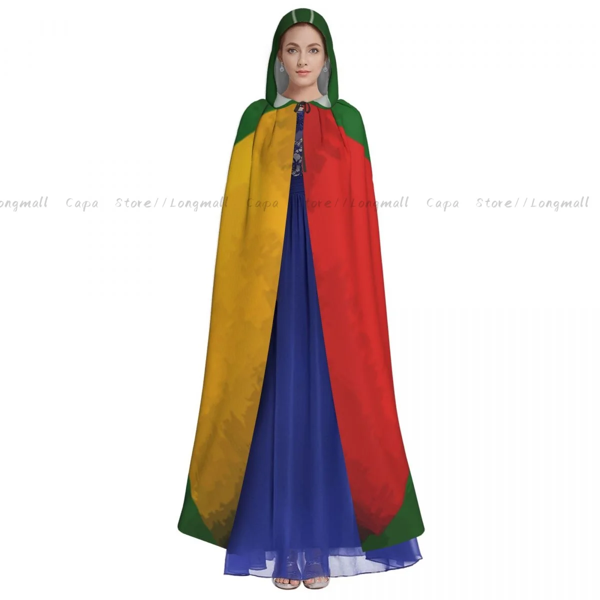 Clenched Fist With Pan African Colors Hooded Cloak Coat Halloween Cosplay Costume Vampire Devil Wizard Cape Gown Party