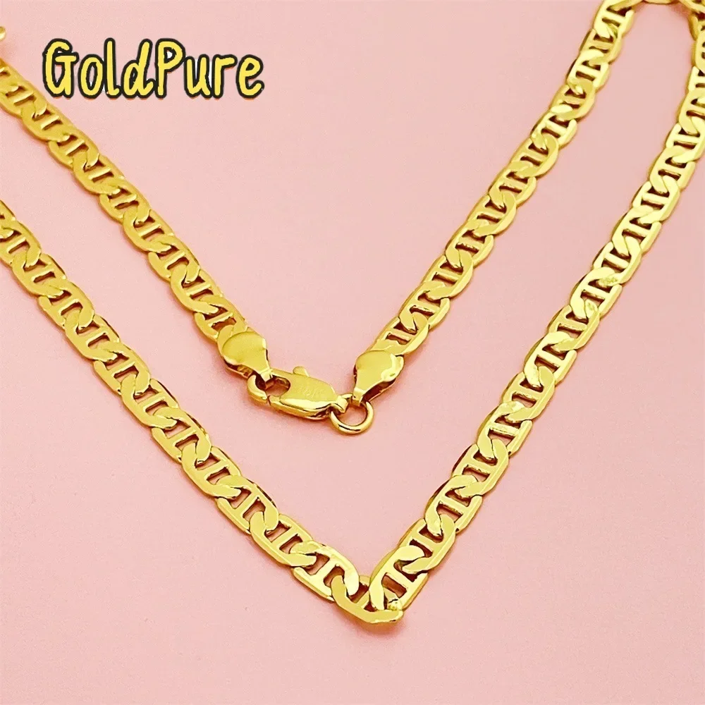 

Золотая цепочка Goldpure Luxury 18K AU750 из чистого золота, мужская, 6 мм, японская, 45 см, 50 см, 55 см, 60 см
