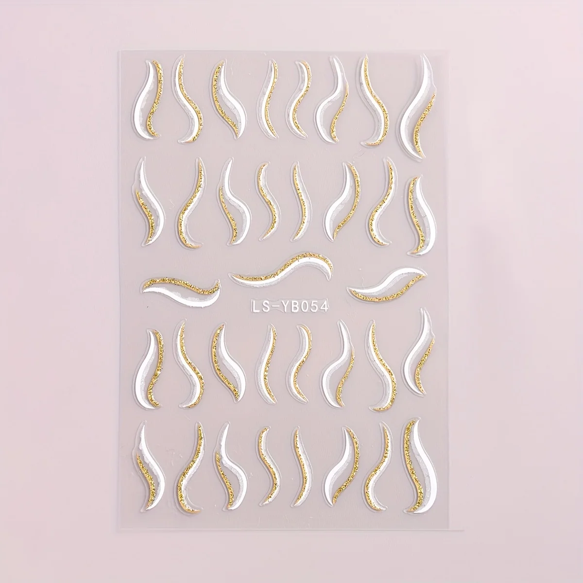 Pack French Shimmering Gold-Edged Line Fire Butterfly Girly Small Flower Nail Stickers