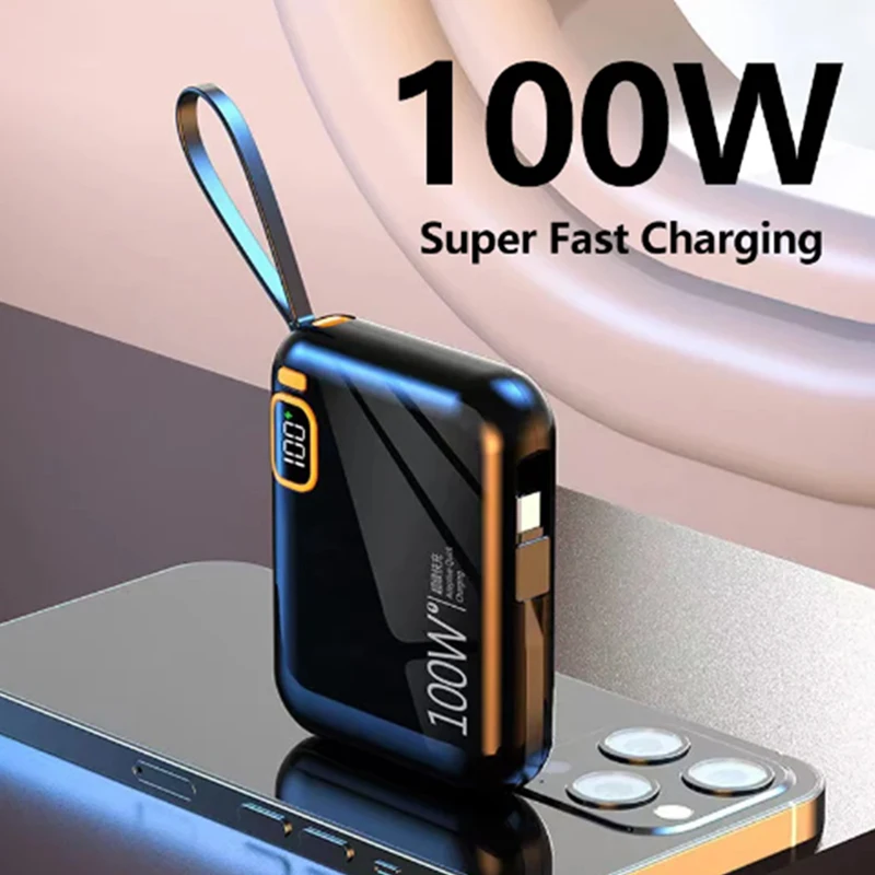 Xiaomi New 120W Fast Charging 50000mAh Large Capacity Portable Power Bank Cable Two-way Mini Powerbank for iPhone Samsung Huawei