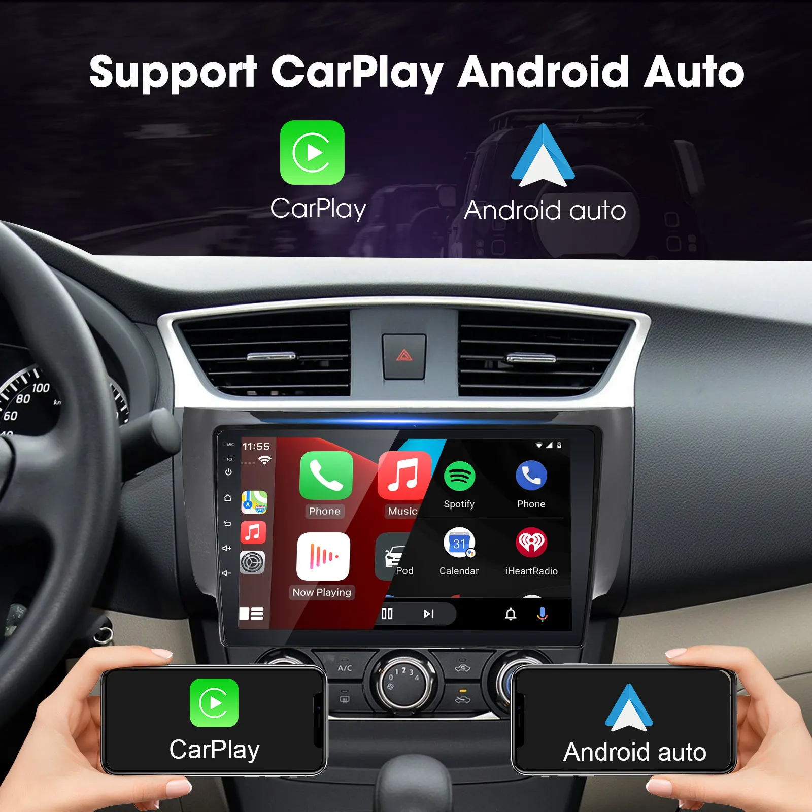 راديو Carplay Android لـ 2013-2017 راديو Nissan Sentra مع Carplay اللاسلكي Android Auto، 2G RAM 32G ROM ستيريو سيارة أندرويد #6