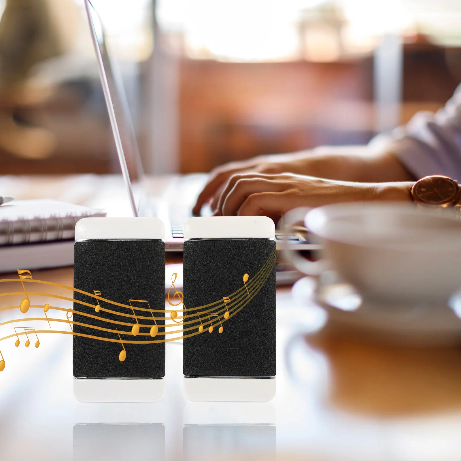 

2Pcs Wired USB Laptop Computer Speakers Portable Multimedia Stereo Speaker White Compatible with Desktop Mobile Mp3 Mp4