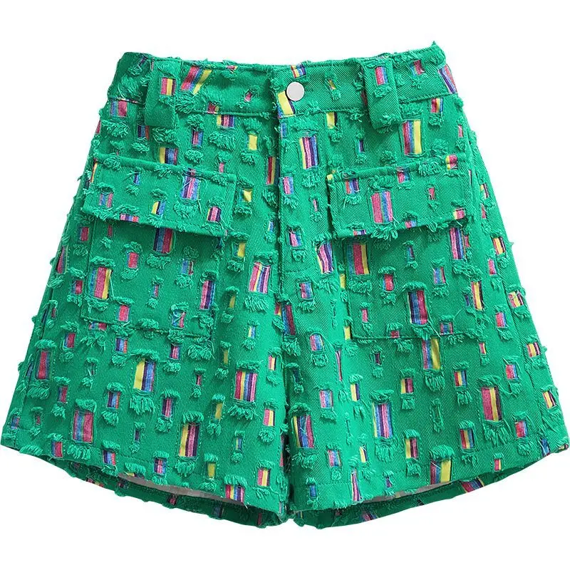 2024 여성용 올매치 스타일리시 하이웨이스트 반바지, 컬러풀한 와이드 레그 반바지, 시크한 여성 패션, 여름 신상 