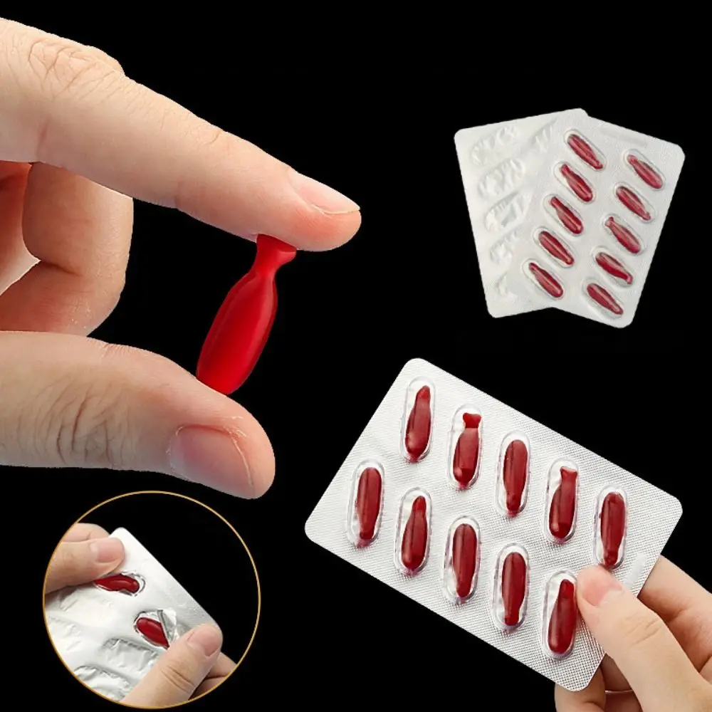 Festive Atmosphere Easy To Clean Fake Plasma Non-toxic Halloween Props Fake Blood Pills Safe Prank Edible plasma Party