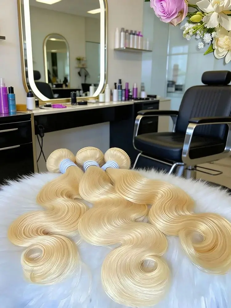 Honey Colored 613 Body Wave Bundles Human Hair 30 32 34 Inch Water Wave Extensions 2 3 4 Bundles Virgin Brazilian Human Hair