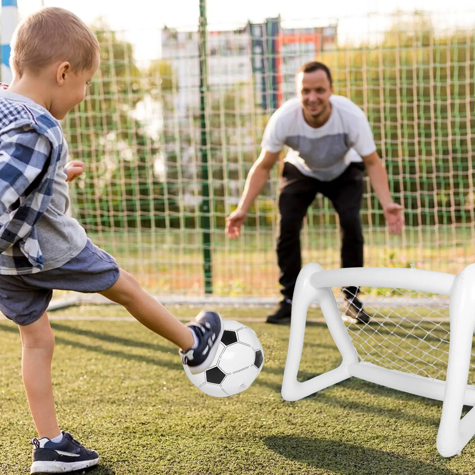 

1Set Portable Kids Soccer Goal Set with Sturdy PVC Frame and Net for Backyard Park Outdoor Play Quick Assembly Foldable Soccer