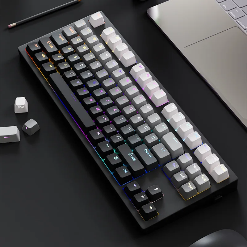 

Polar day is engraving a gradual change of personalized keycaps PBT original height 133 keys full set of customized mechanical k