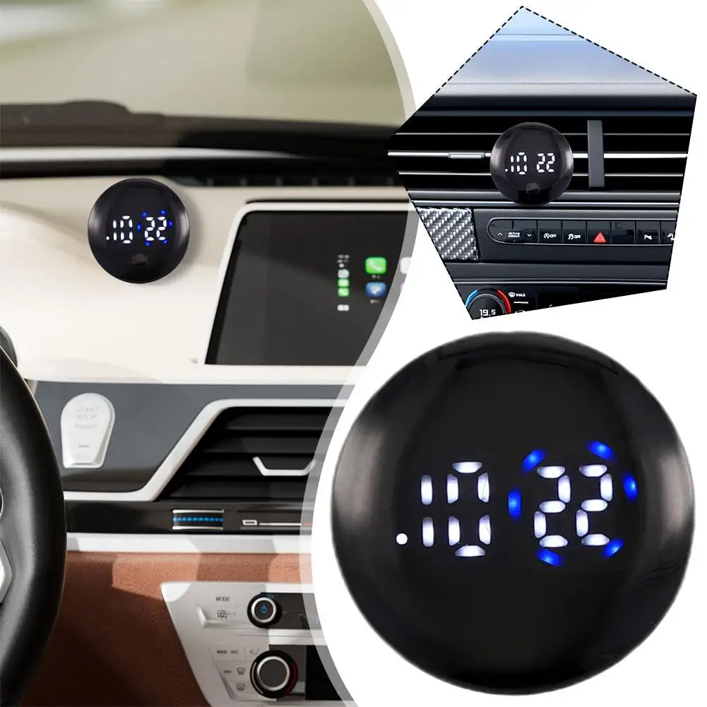 

1Pcs 3-In-1 Car Small Digital Clock Waterproof Compact Noctilucous Dashboard Clock Vent Clocks Interior SuppliesMulti