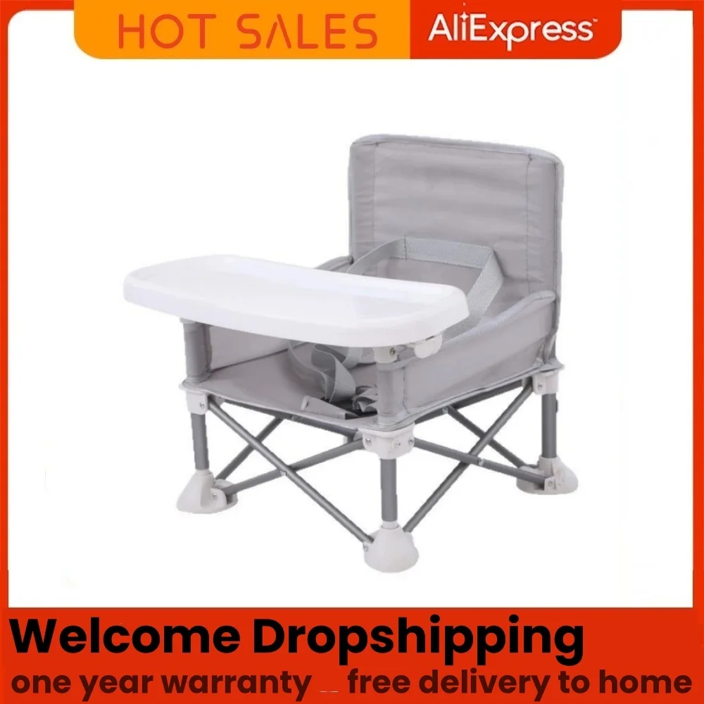 Chaise bébé portative pliable, avec ceinture de sécurité, bonne chaise en alliage d'aluminium pour voyage Camping pique-niques pour chaise bébé intérieure et extérieure