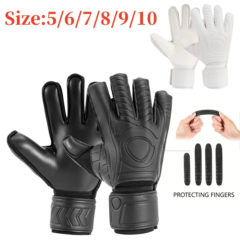 Size 5/6/7/8/9/10 Finger Save Goalkeeper Gloves Football Latex Guard Grip Protection Kids Adults Soccer Fingerave Goalie Glove