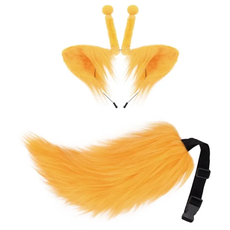 Halloween Green Alien Cat Ears Headband Tail Furry Fandom Fursuit Cosplay Props Anime Makeup Dance Role Play Party Accessories