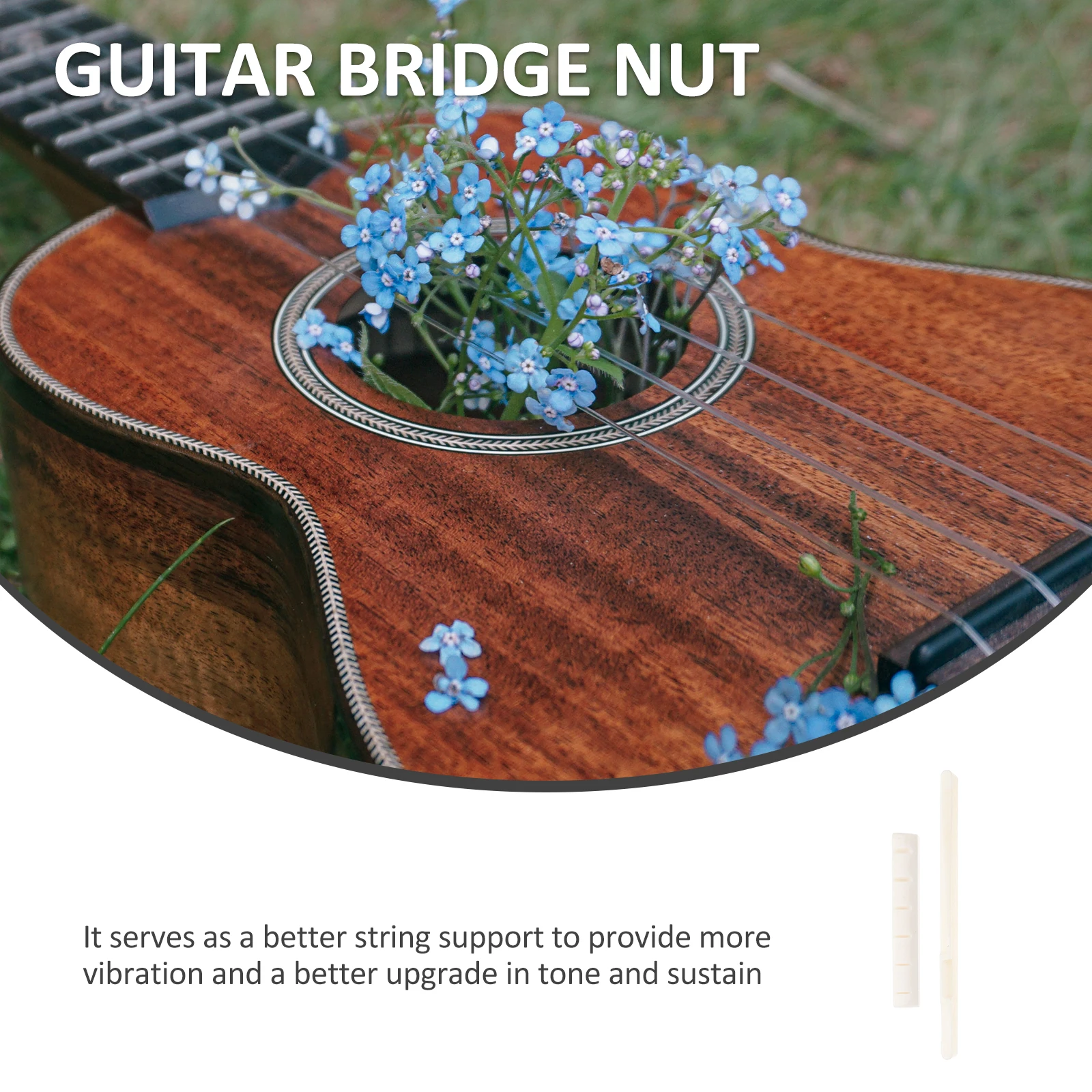 

1 Set String Nuts Ox Bone Durable Accessories Adjustable Electric Bridge Saddle Support Replacement Guitar String Nut Guitar