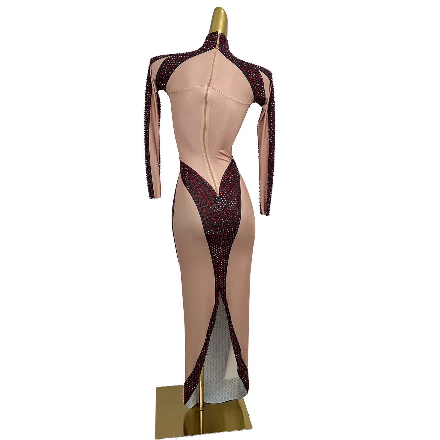 Shiny Diamonds Bodycon Long Dress Stretch Women Birthday Celebrate Prom Party Club Gown Sexy Singer Stage Show Costume Yongheng