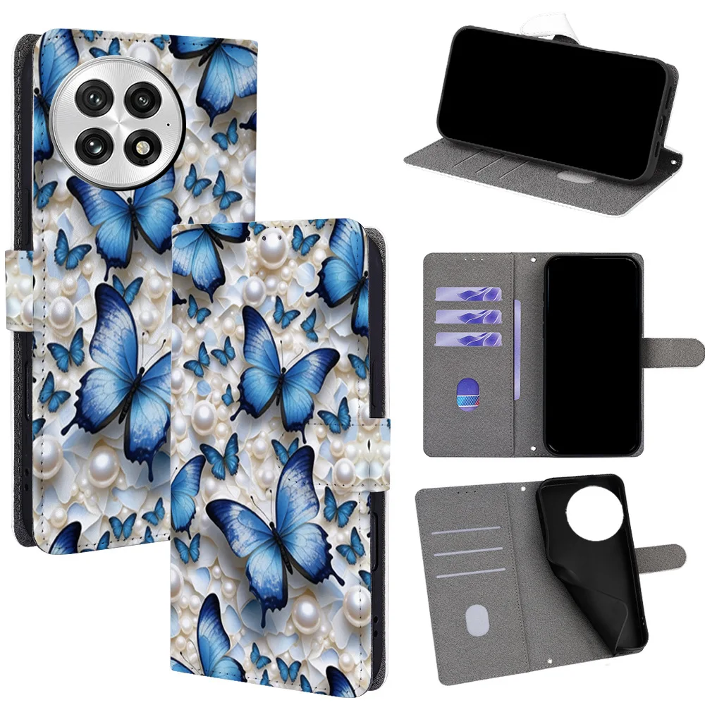 Colorful Butterfly Magnetic Flip Phone Cover for Infinix Hot 11 12 30 40 50 60 Pro+/Zero 40 30 20 with Built-in Wallet Card Slot