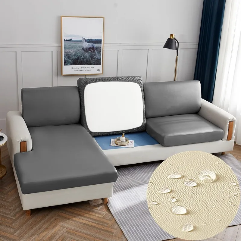 Waterproof Leather Sofa Cover All-Inclusive Non-Stick Hair Backrest Towel Technological Fabric Sponge  Cushion Sofa Cover