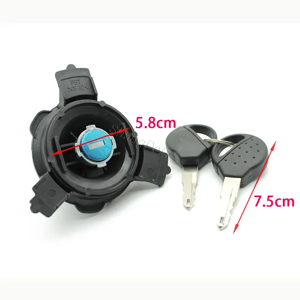 Lockable Fuel Tank Outer Flap Inner Cap Set with 2 Keys Auto Fuel Filler Cover Replacement for Peugeot 206 207 for Citroen C2