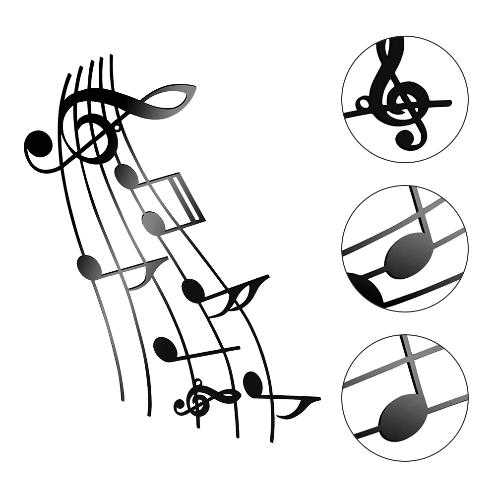 

Vintage Iron Music Note Wall Ornament Home Decor Adornment Simple Elegant Pendant Sign For Furniture Holiday Gift