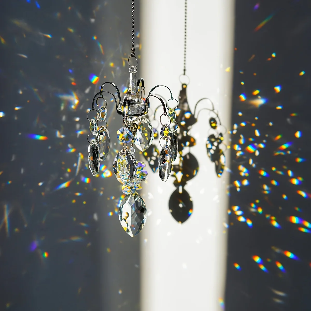 Crystal Sun Catcher Hanging Crystal Glass Suncatcher Rainbow Prism Suncatchers Window Balcony Garden Outdoor Crystal Decoration
