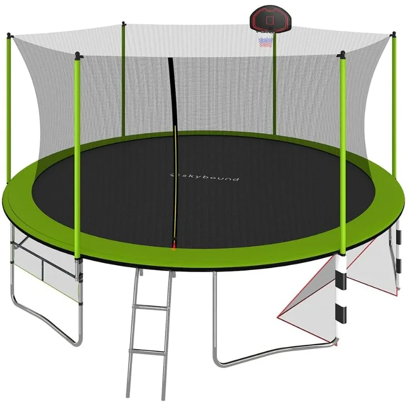 

SkyBound Trampoline with Safety Enclosure Net - 10ft 12ft 14ft 15ft 16ft Large Outdoor Backyard ASTM Approved Trampolines