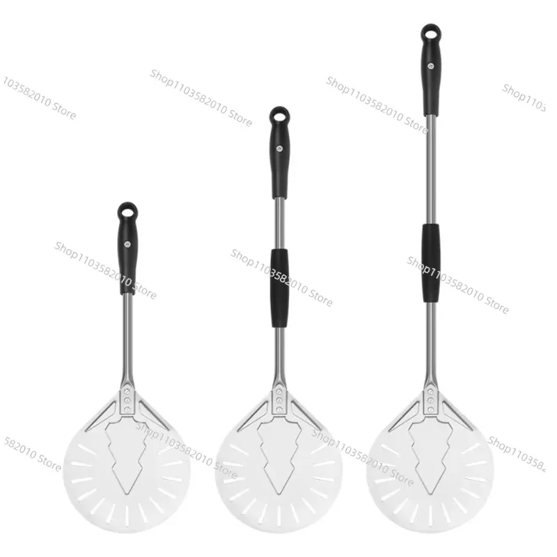 8 Inch Stainless Steel Pizza Turning Peel, Retractable Handle Perforated Turner for Oven