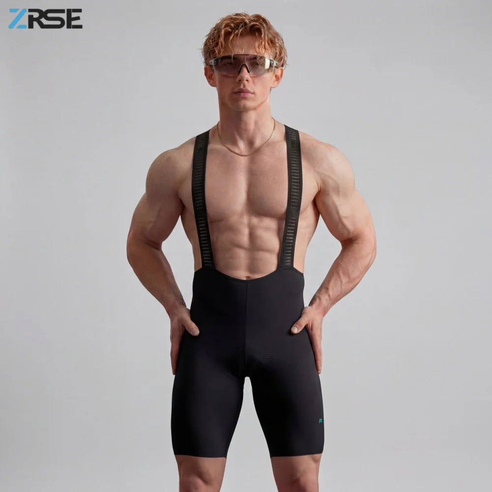 AliExpress NONE ZRSE Men's Cycling Bib Shorts Set Summer High Elastic Breathable Cooling Fabric Tight Sport Shorts for Cycling Gym Multi-Sport