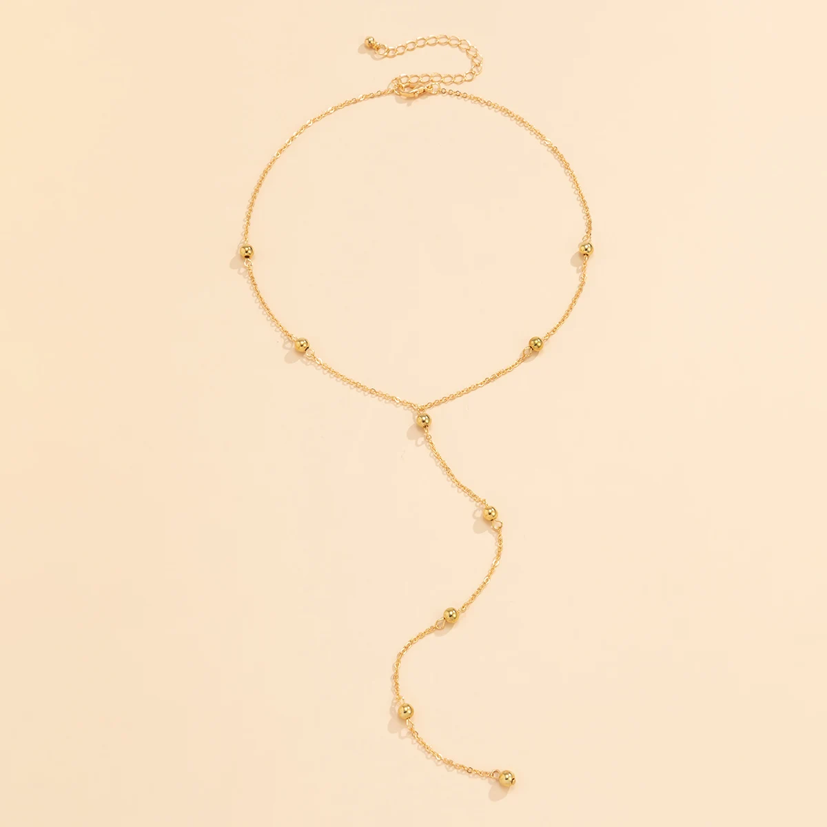 Ingemark-collar de borla larga minimalista para mujer y niña, colgante de bola de cadena fina de pecho Vintage, joyería de cuello femenino, regalo