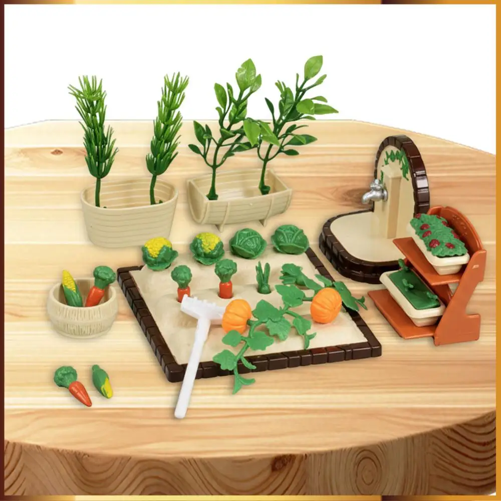 

Creative Playhouse DIY Toy Reusable Dollhouse Scene Vegetable Model Simulation Models Agricultural Tools Pretend Play Furniture