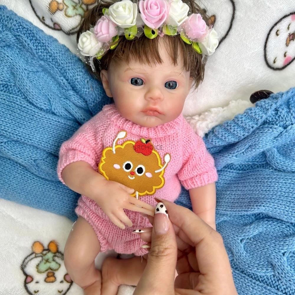 Realistische 12" siliconen reborn babymeisje met geworteld haar Full Body zachte wedergeboorte pop voor kunstenaar verzamelaars pop verjaardagscadeaus