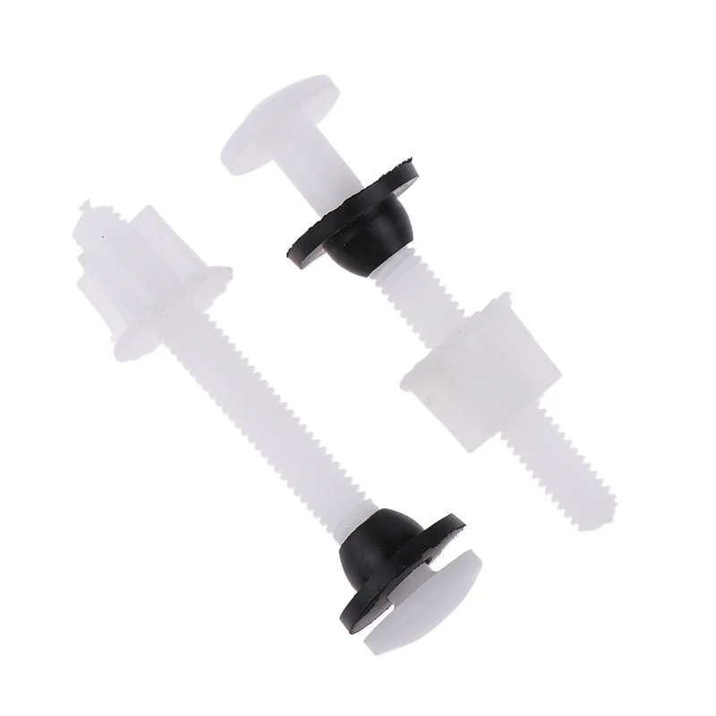 2 Pcs Plastic Toilet Seat Hinge Repair Bolts + Fitting Screws +Washers Kit For Home Bathroom Accessories