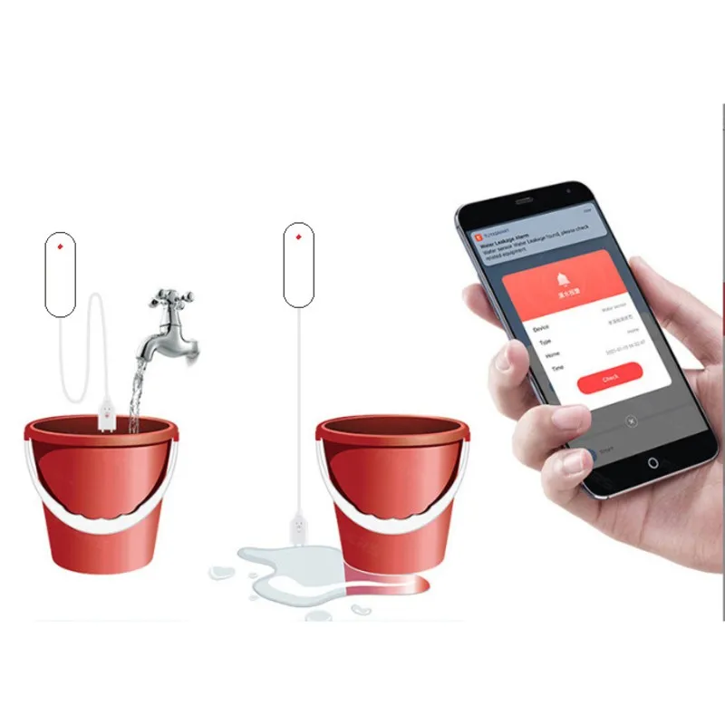 SQPP-Sensor de inundación alarma compacto inalámbrico Zigbee Detector de fugas de agua hogar inteligente para detección de fugas