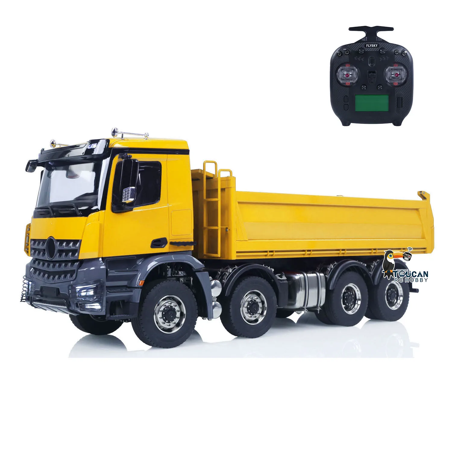 

8x8 Гидравлический RC Самосвал 1/14 Грузовик Металлический TOUCAN Дистанционное Управление Самосвал Автомобиль Окрашенный Готовый Свет Звуковая Модель