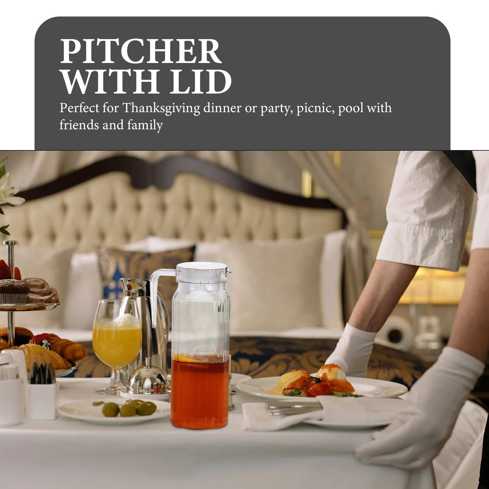 

1pcs Large Capacity Juice Pitcher Transparent Thickened Cold Water Jug For Beverage Beer Ice Tea Serving Fruit Juice Container