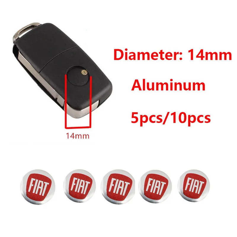5/10 Pz Alluminio Metallo Chiave Dell'automobile Emblema Adesivi Per FIAT Abarth 500 Tipo Punto Ducato Stilo Palio Bravo Pondo