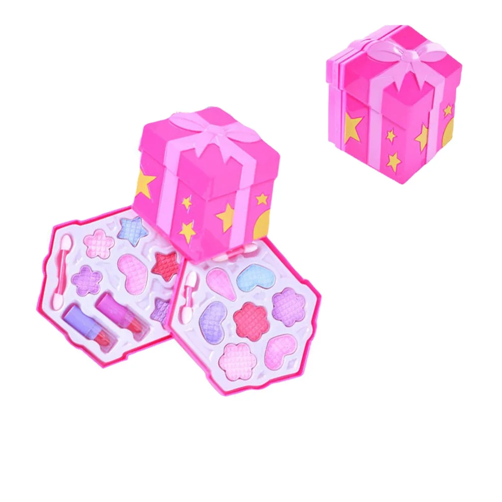 

Girls Cosmetics Play Set Real Non Toxic Washable Makeup Kit Compact Case Portable Makeup Gifts for Kids Pretend Play