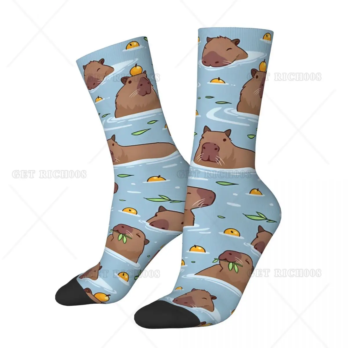 Bathing Capybara Kawaii Socks Sports Cartoon Pattern Socks Cute Animal Soft A Pair of Sock Warm All Seasons