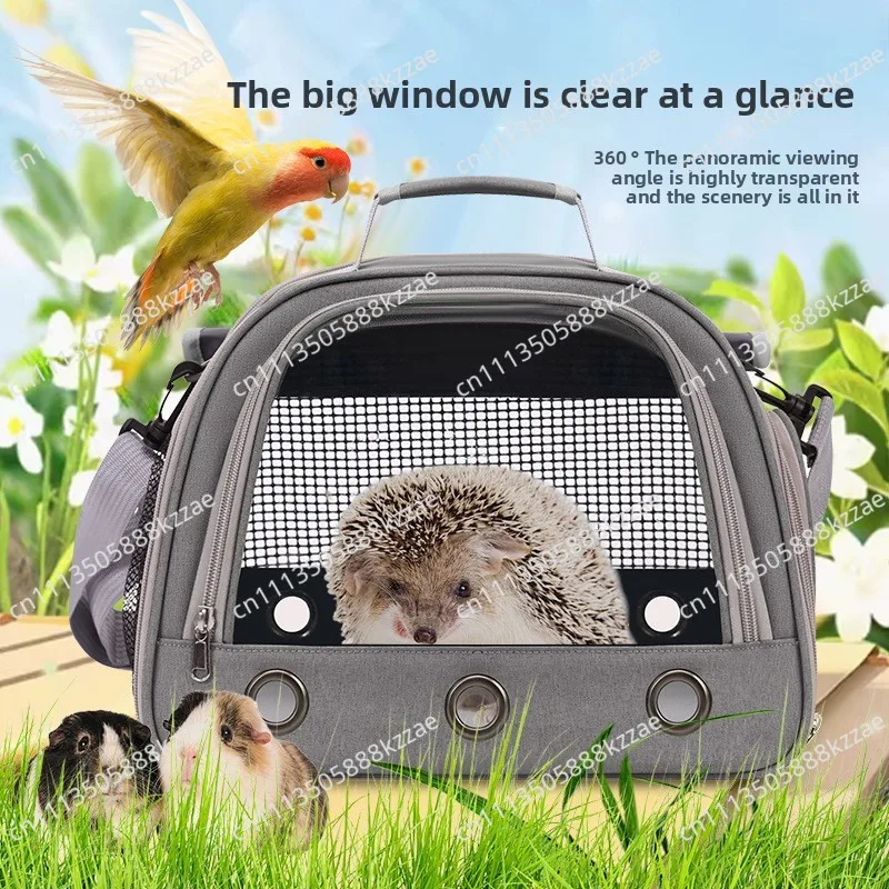 Portable Pet Outing Bag Breathable Single-Shoulder Handbag Multi-Functional Bag for Hamsters Rabbits and Small Pets