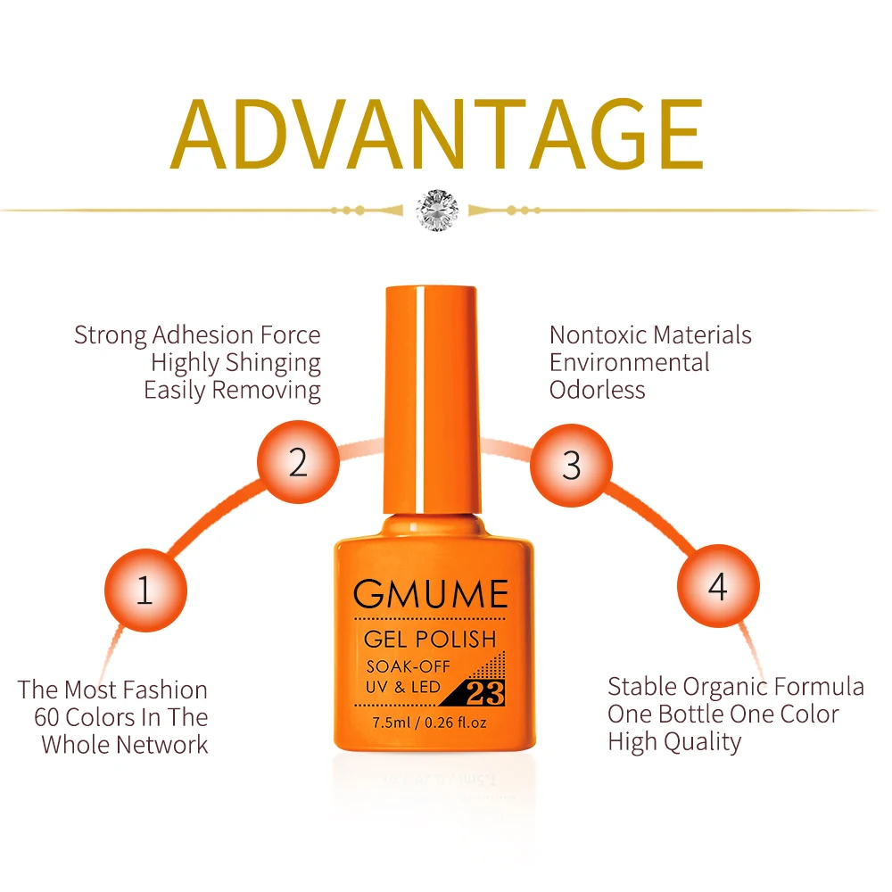 1pc 7,5ml Gel Nagellack Set Herbst Glanz Finish Semi Permanent Glitter Pailletten Nagellack Set Kit Soak Off uv Lack Nail art