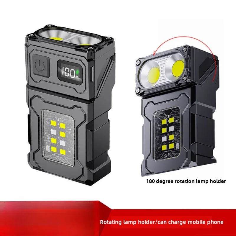 LED Flashlight, Strong Light, Side Light, COB, Long-lasting, Ultra Bright, Portable Warning Light, Outdoor Lighting, Work Light