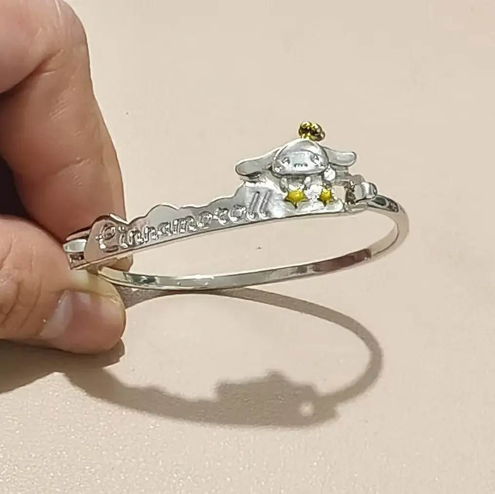 سانريو قلادة معدنية قابلة للتعديل حلقة مفتوحة سوار موضة فضية ذهبية اللون قابل للتعديل المفصل المشترك الكرتون مجوهرات هدايا